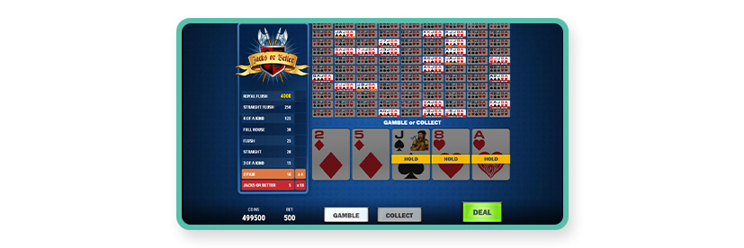 100-hand Jacks or Better win