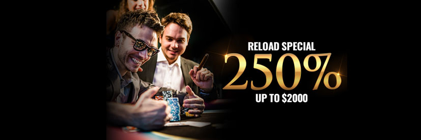Use Your 250% Reload Bonus up to $2,000 at MYB Casino